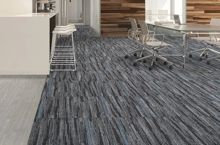 Carpet tile flooring in a modern office