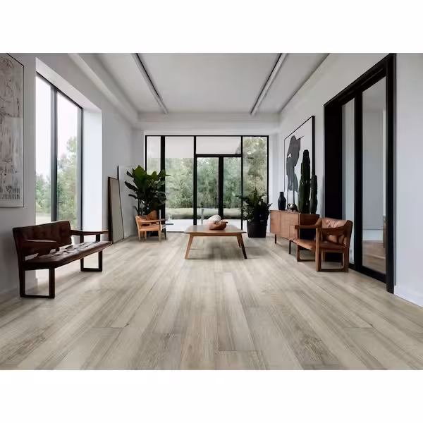 Luxury vinyl plank flooring in a commercial space